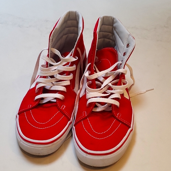 Red Vans Hightops! Like New Condition! Move Over Ronald McDonald! - Picture 2 of 7